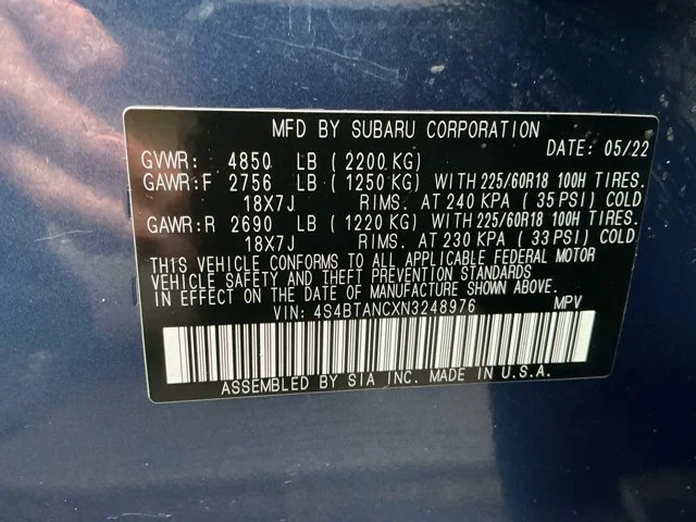 Used 2022 Abyss Blue Pearl Subaru Limited image 16