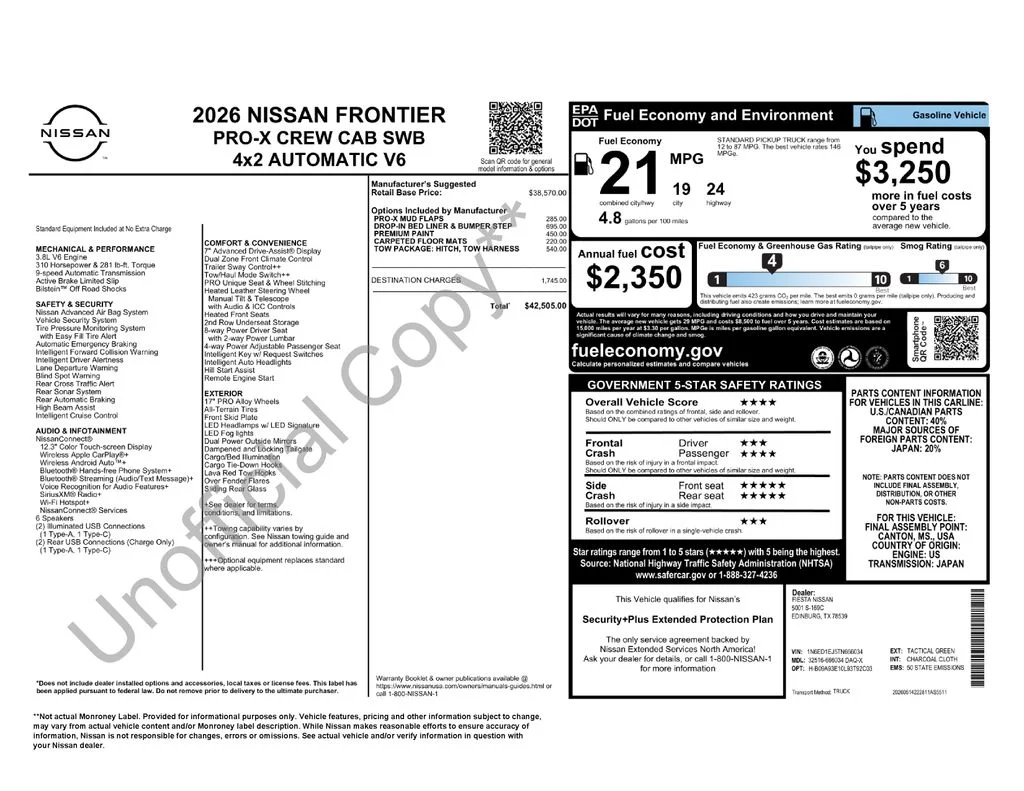 New 2026 Tactical Green Metallic Nissan Crew Cab PRO-X® image 41