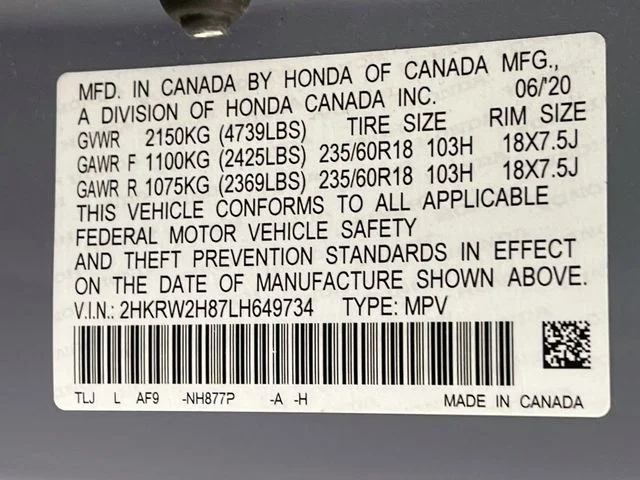 Used 2020 Gray Honda EX-L image 10
