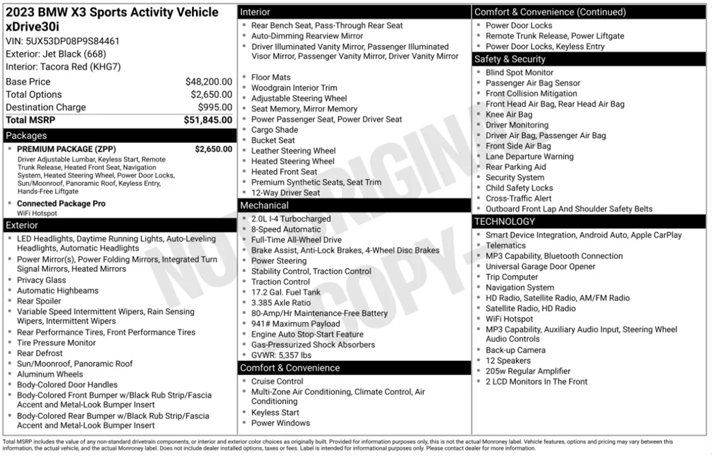 Certified Used 2023 Jet Black BMW xDrive30i image 6