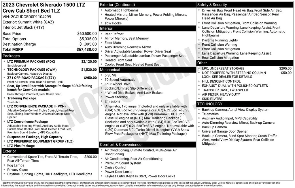 Used 2023 White Chevrolet LTZ image 2
