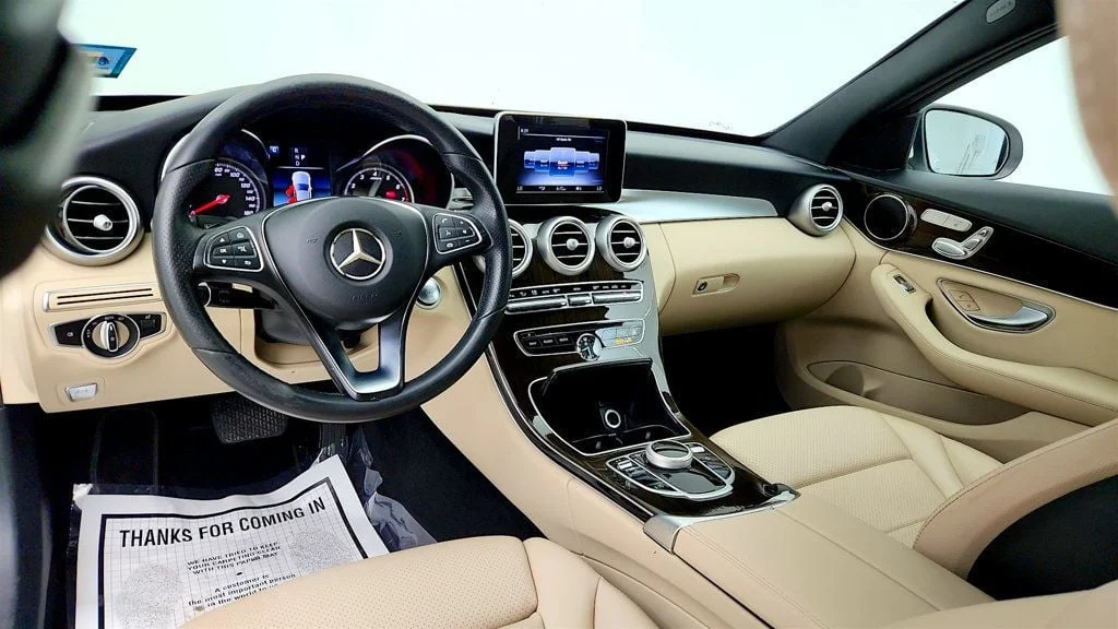 Used 2018 Polar White Mercedes-Benz C 300 4MATIC® Sedan w/ Premium Pkg, Panorama Roof & 18