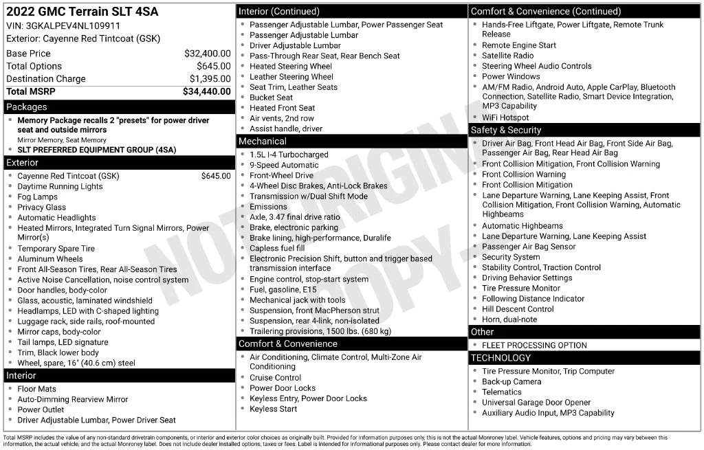 Used 2022 Red GMC SLT image 6