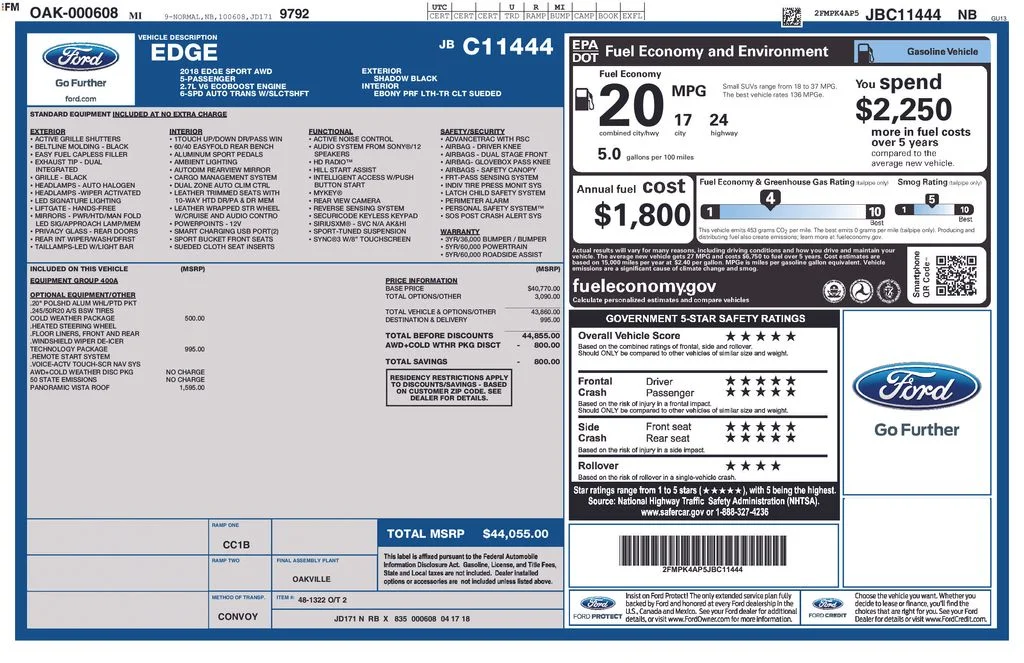 Used 2018 Black Ford Sport image 34