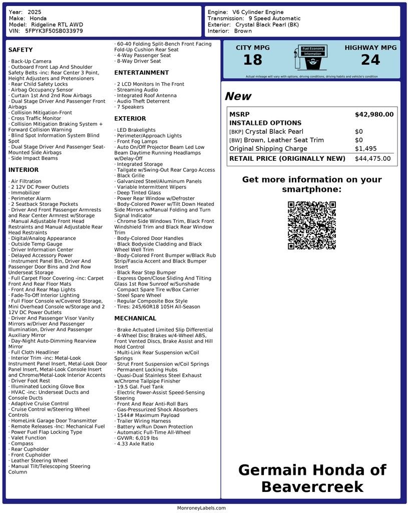 2025 Honda Ridgeline RTL - Photo 32