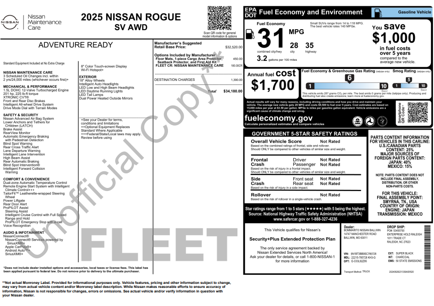 Used 2025 Black Nissan SV image 3