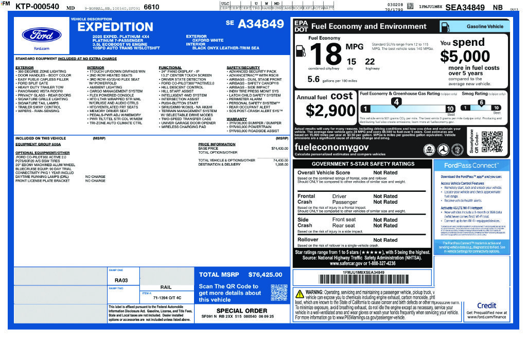 Used 2025 White Ford Platinum image 29