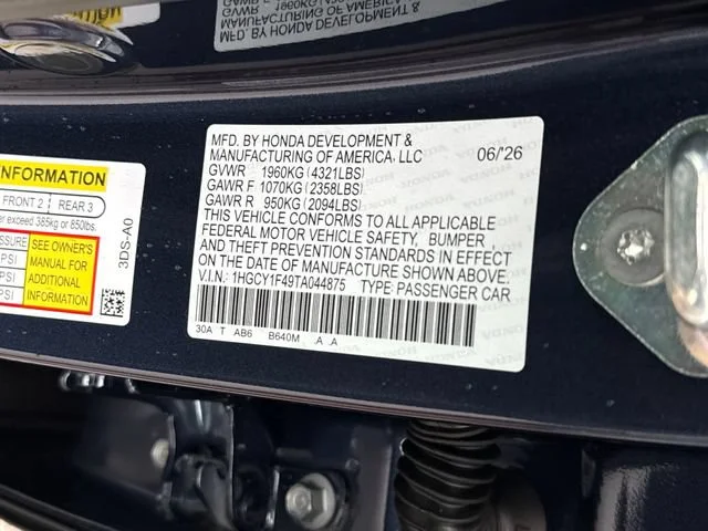 New 2026 Blue Metallic Honda SE image 17