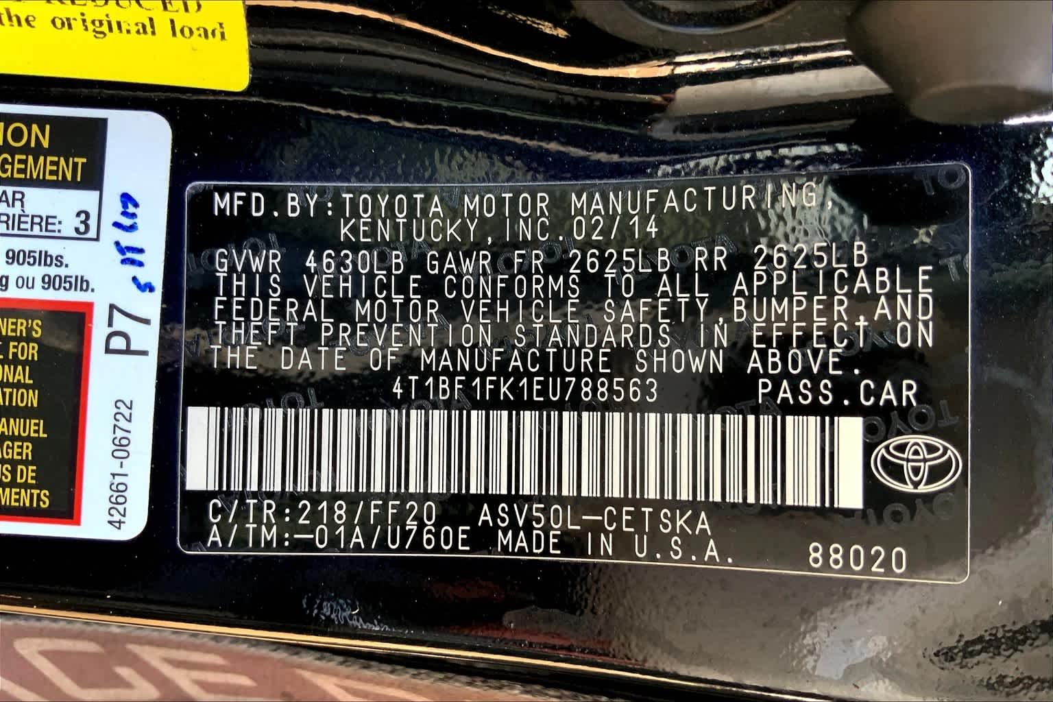 Used 2014 Attitude Black Metallic Toyota XLE image 36