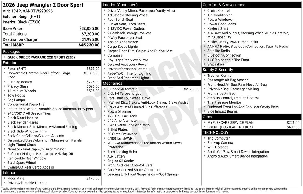 New 2026 Reign Exterior Paint Jeep Sport image 7