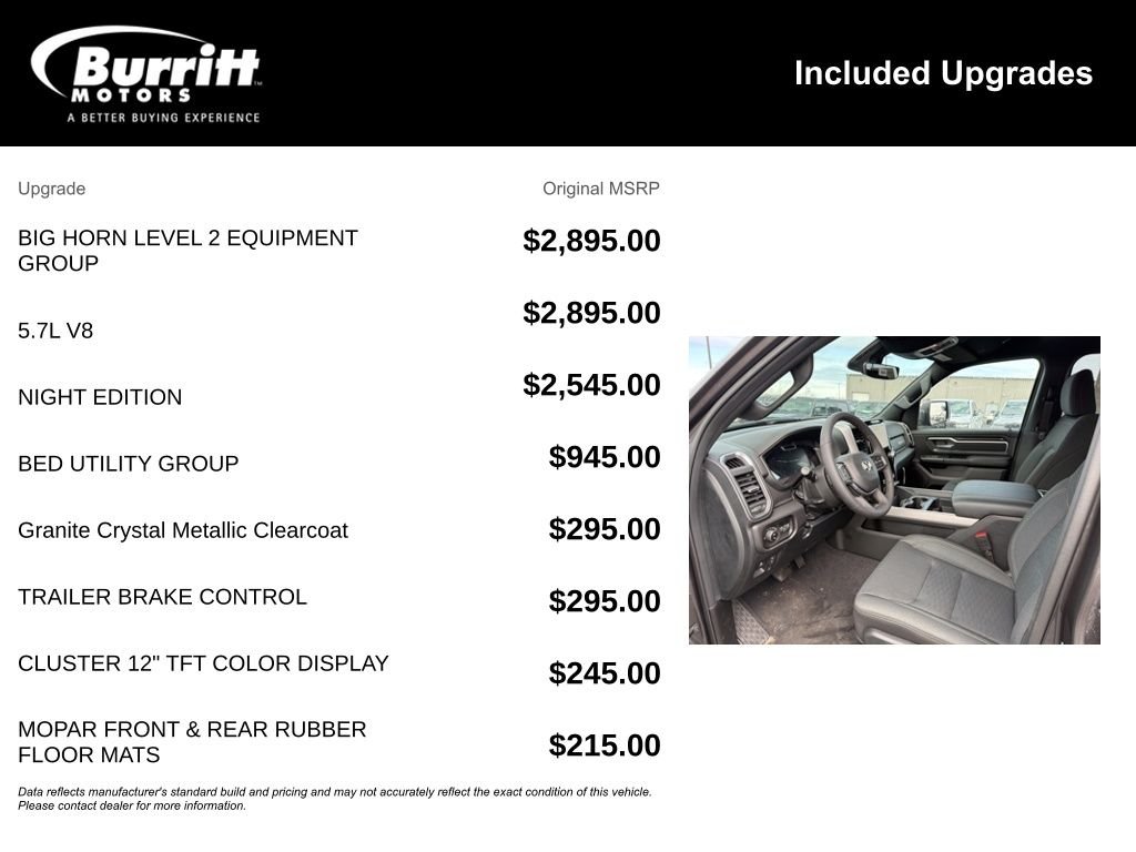 New 2026 Granite Crystal Metallic Clear-Coat Exterior Paint RAM Big Horn/Lone Star image 6