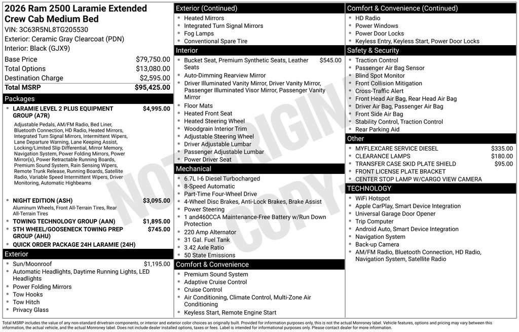 New 2026 Ceramic Gray Clear-Coat Exterior Paint RAM Laramie image 5