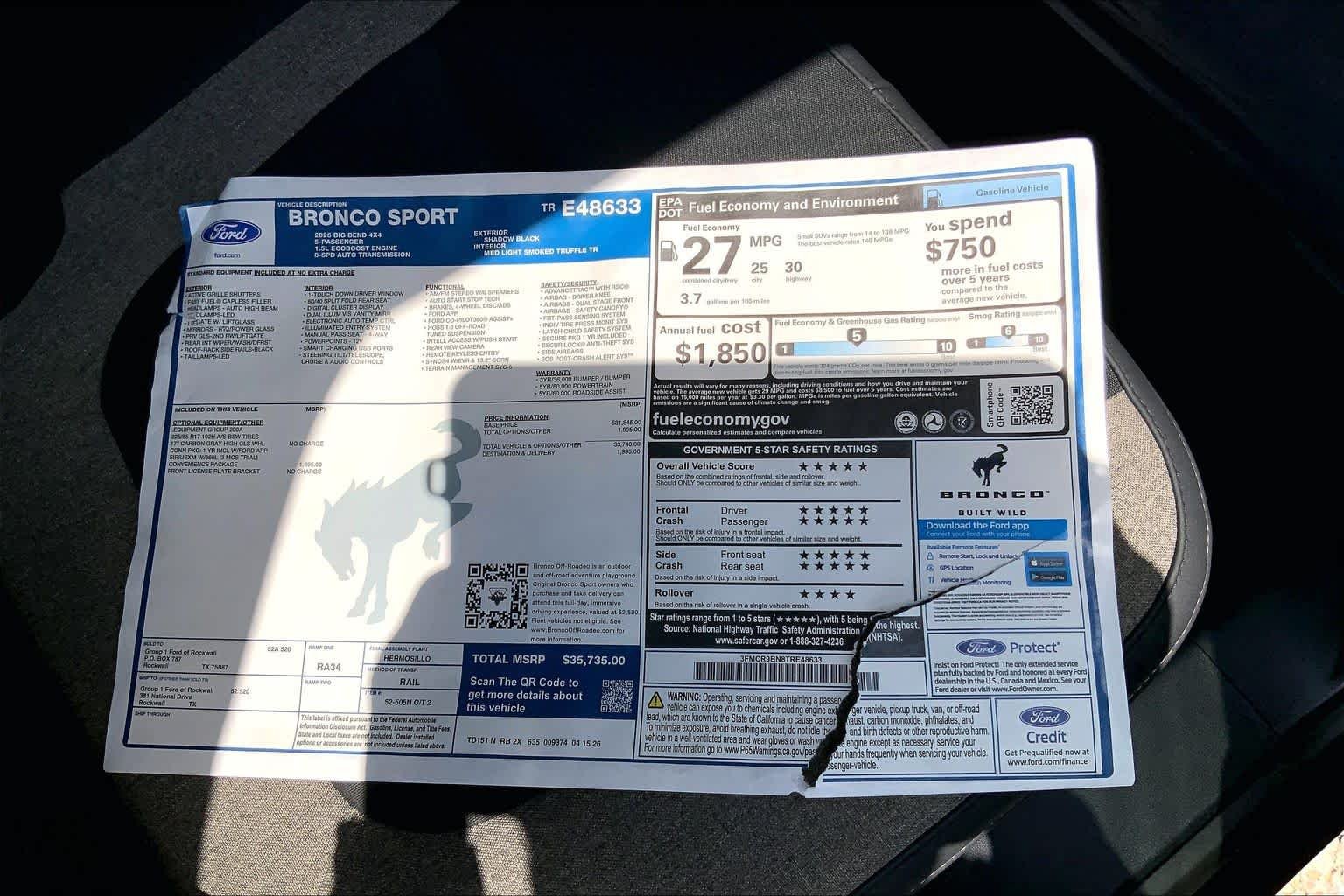 New 2026 G1/SHADOW BLACK Ford Big Bend image 18