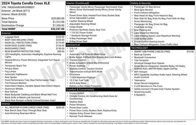 Used 2024 Jet Black Toyota XLE image 7