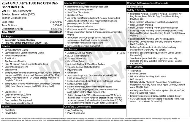 Used 2024 Summit White GMC Pro image 1