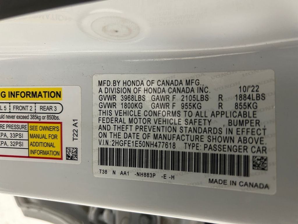 Used 2022 White Honda Si image 20