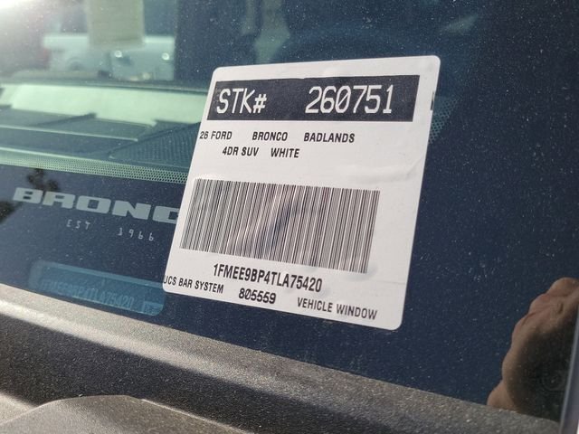 New 2026 Oxford White Ford Badlands® image 24
