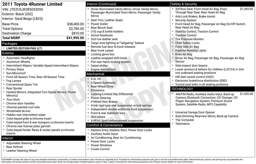 Used 2011 Black Toyota Limited image 2