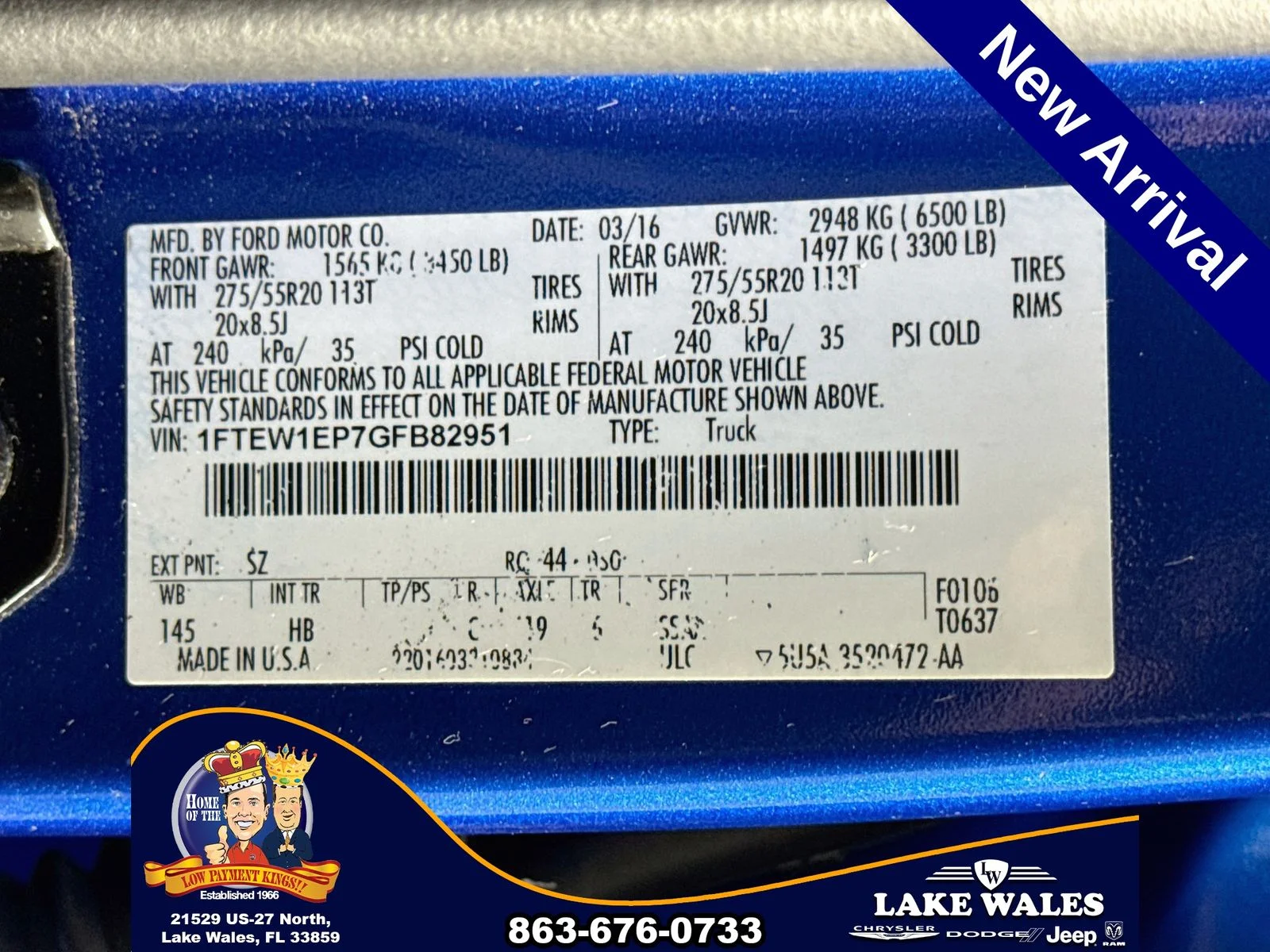 Certified Used 2016 Blue Ford Lariat image 31