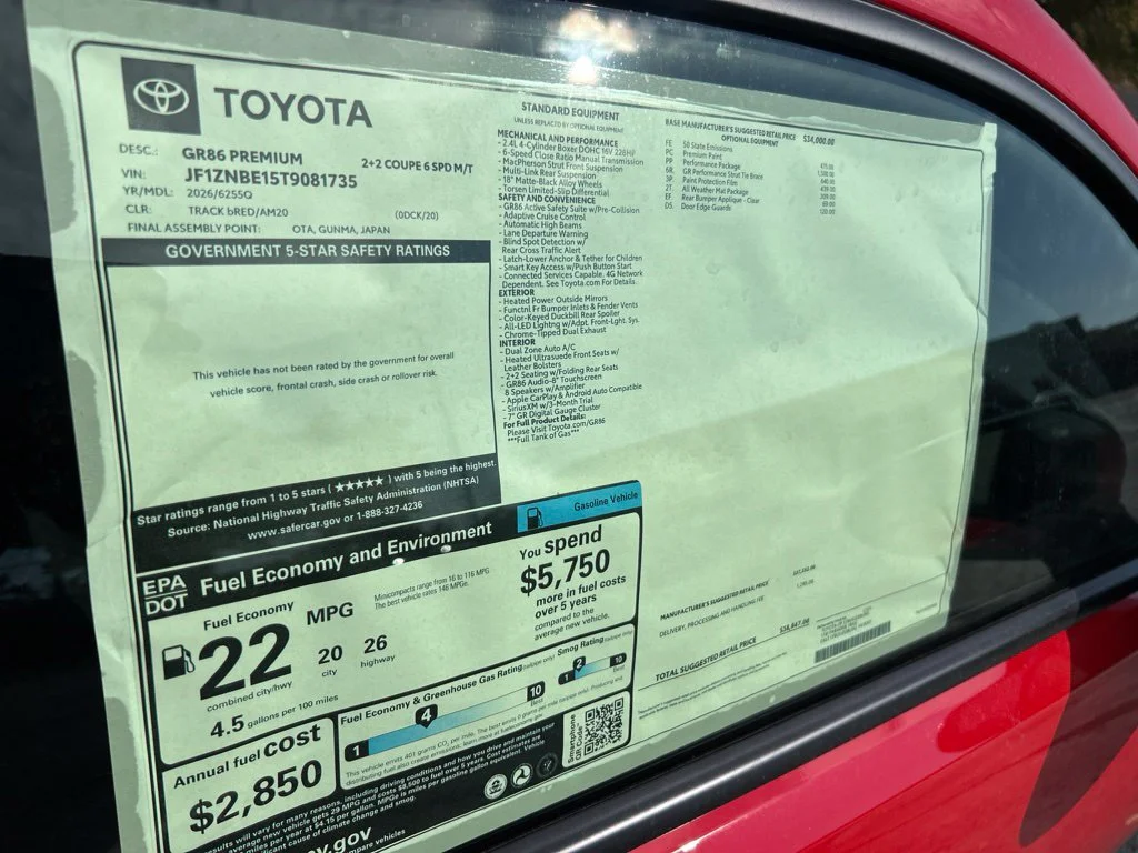 New 2026 Track Bred Toyota GR86 Premium image 30