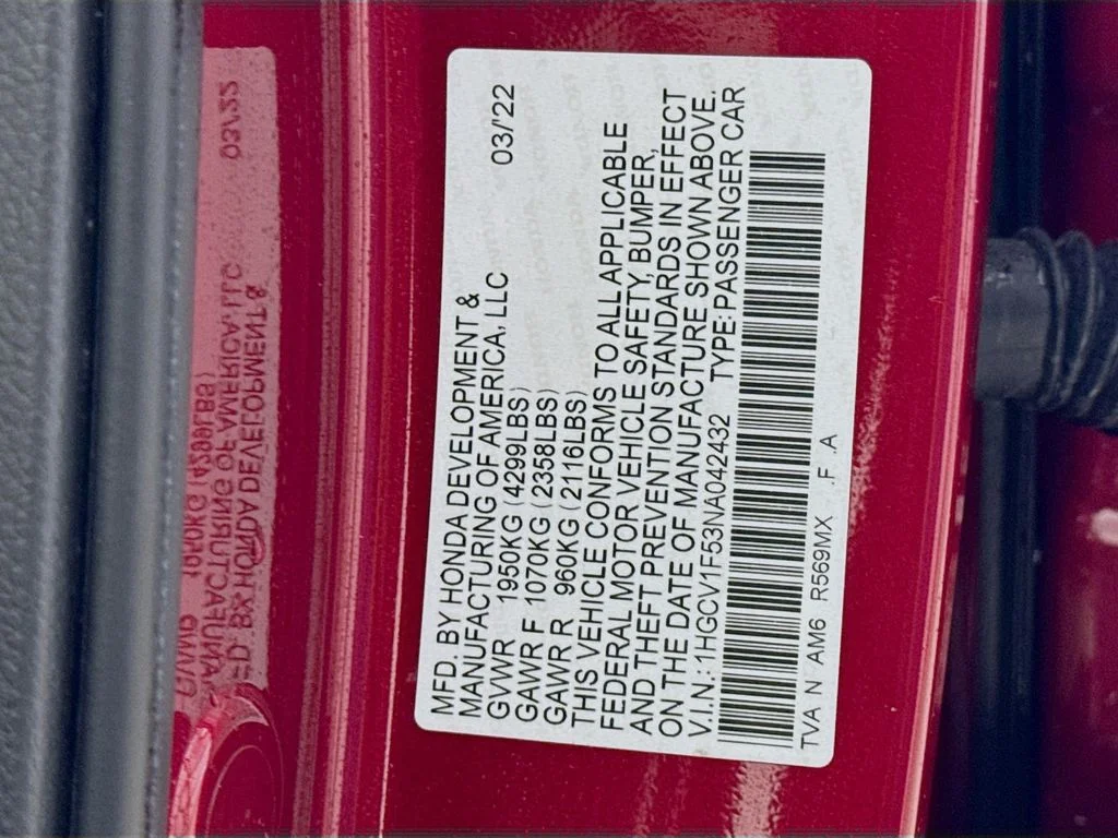 Certified Used 2022 Radiant Red Metallic Honda EX-L image 43