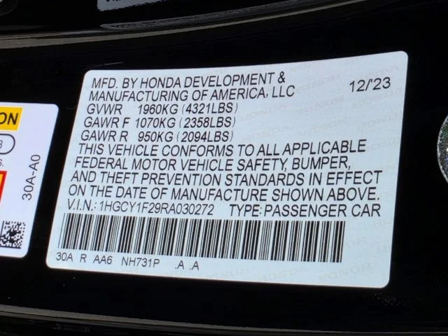 Used 2024 Crystal Black Pearl Honda LX image 32