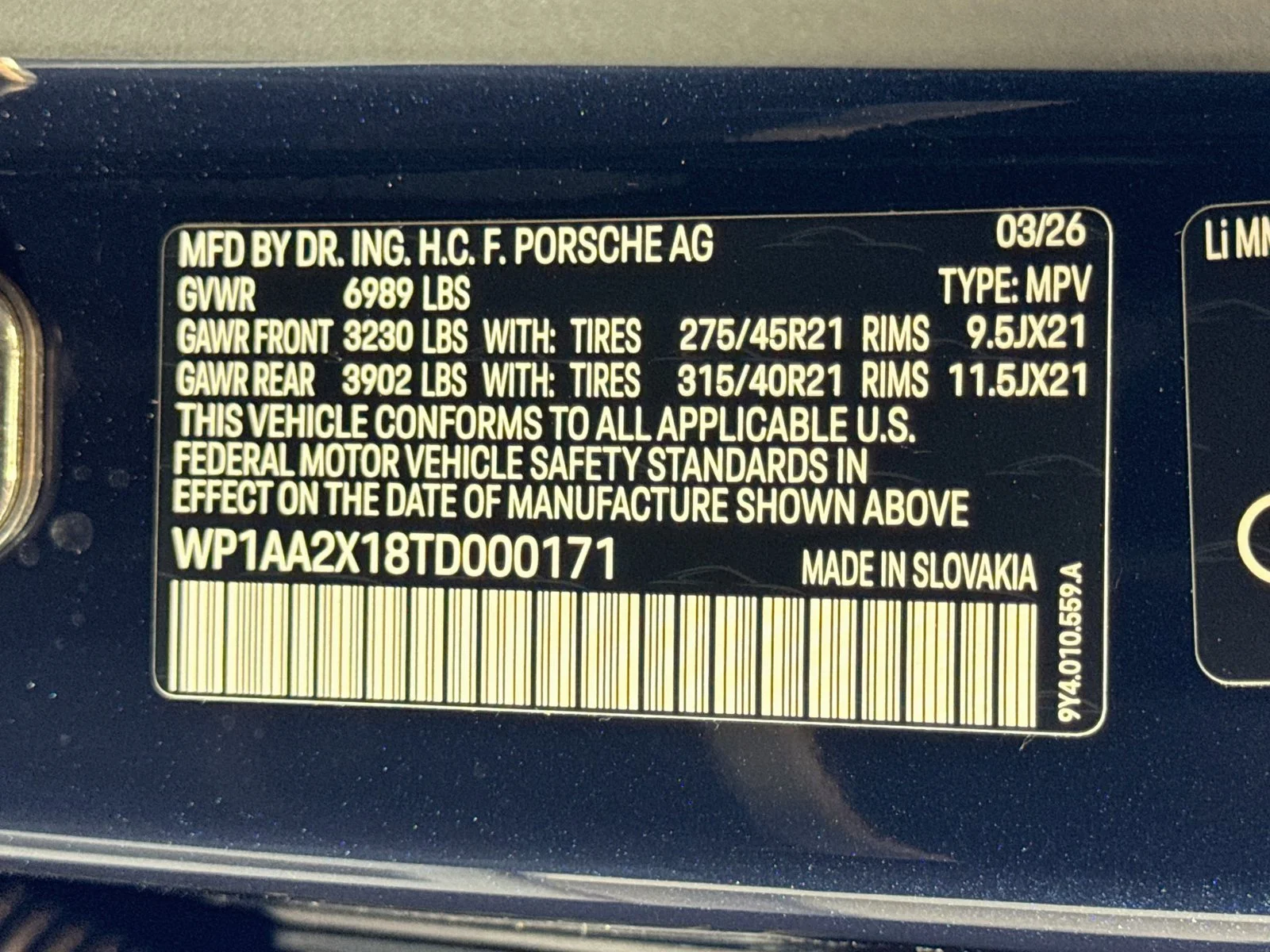 New 2026 Algarve Blue Metallic Porsche Electric image 27