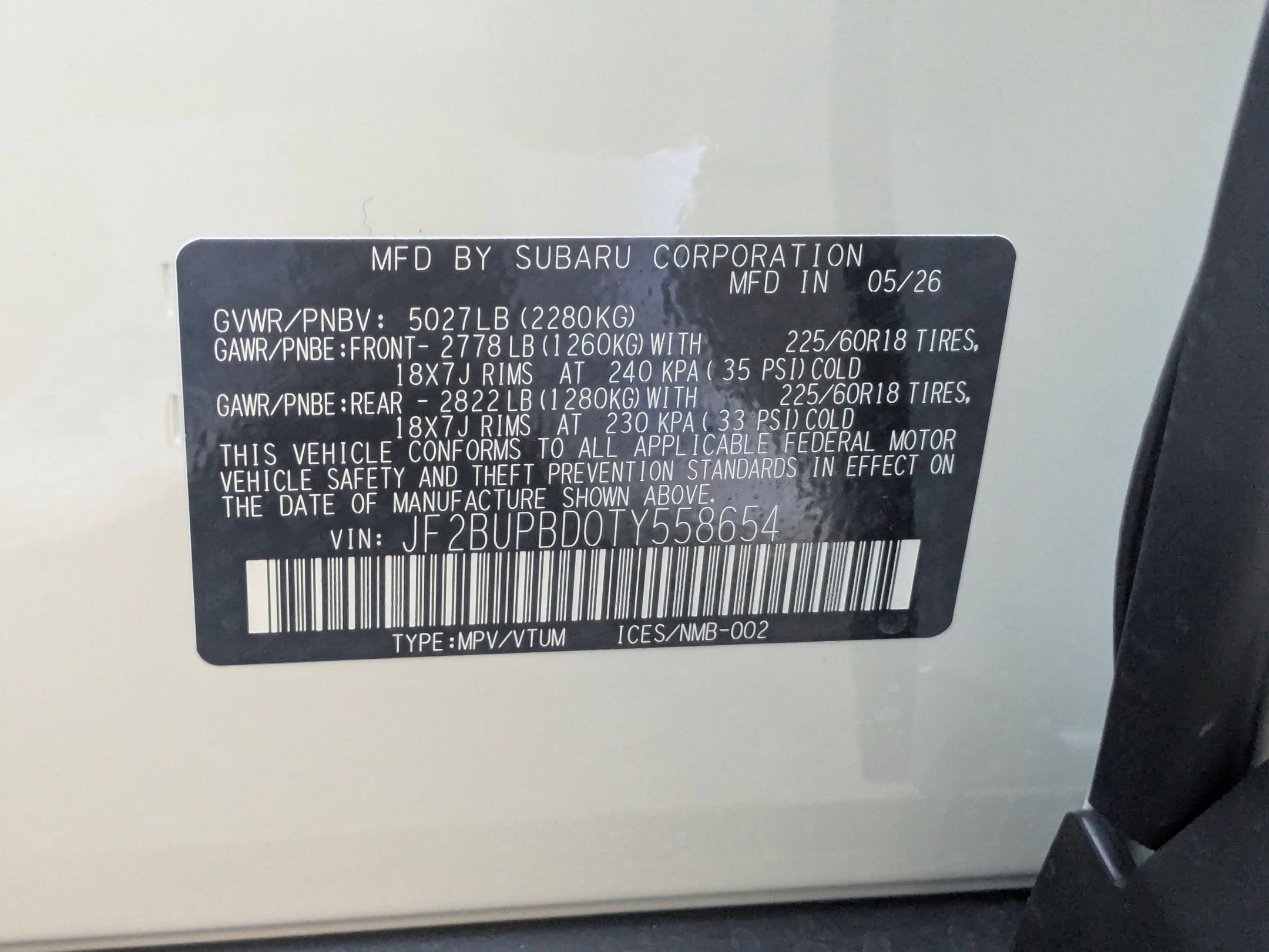 New 2026 CRYSTAL WHITE PEARL Subaru Premium image 15