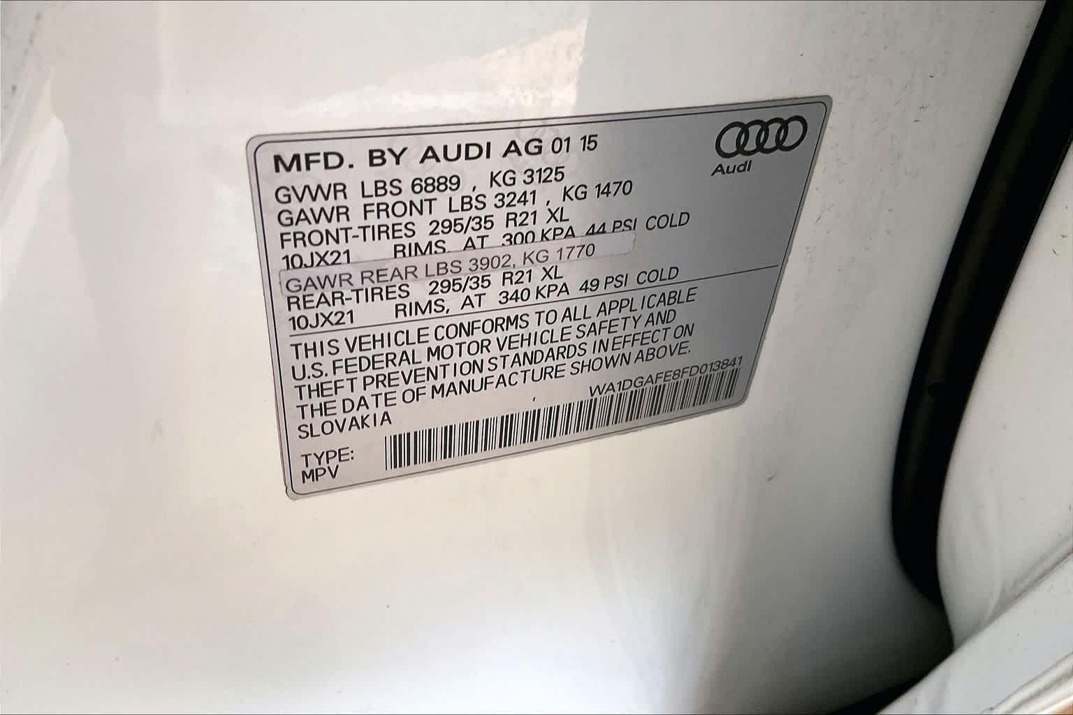 Used 2015 Glacier White Metallic Audi 3.0T S line Prestige image 33