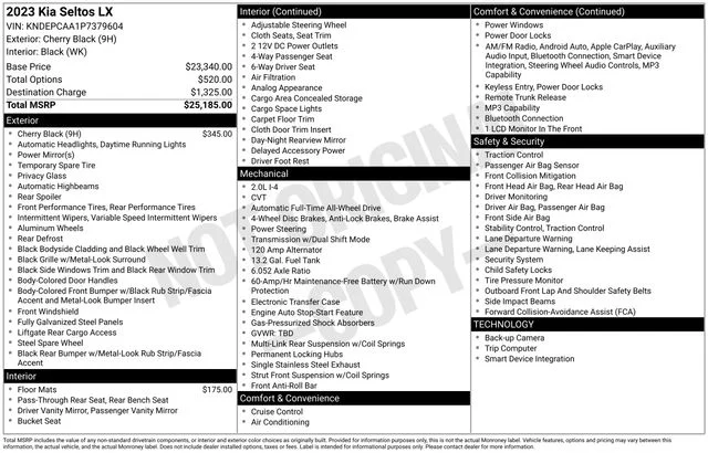 Used 2023 Black Kia LX image 6