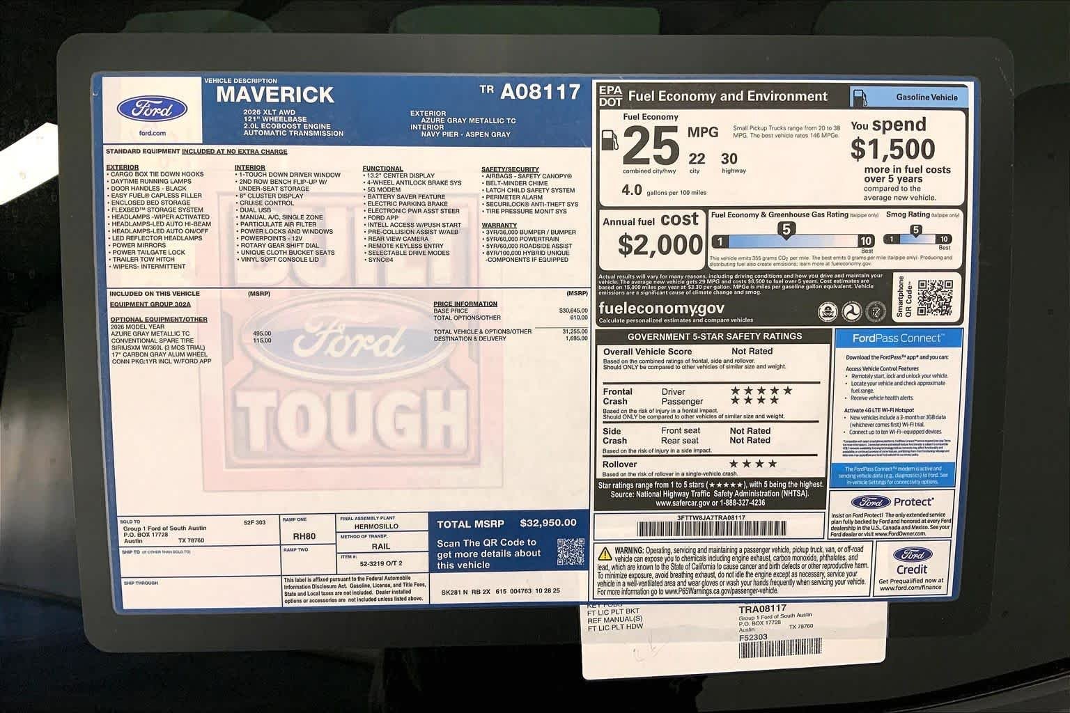 New 2026 Azure Gray Metallic Tri-Coat Ford XLT image 21