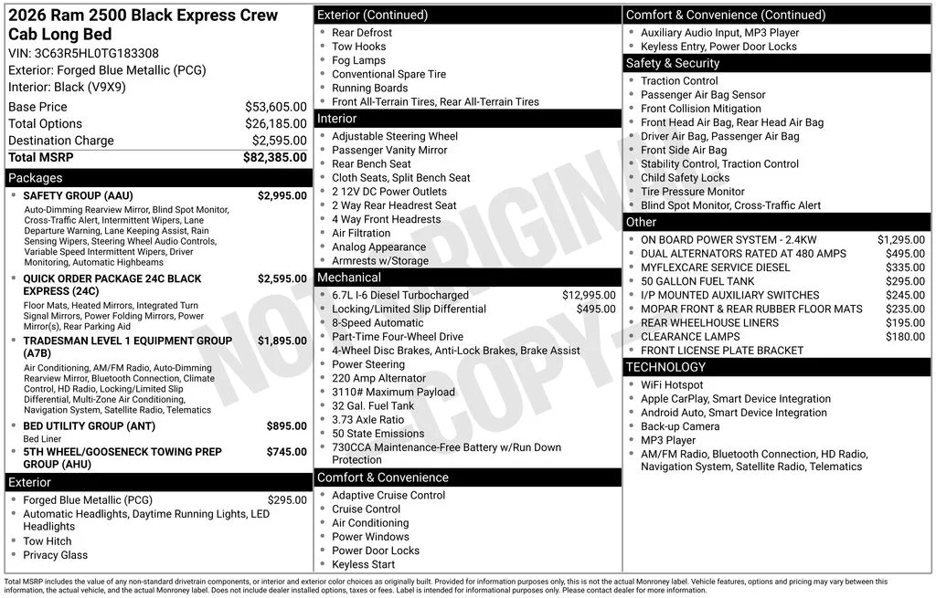 New 2026 Forged Blue Metallic Exterior Paint RAM Black Express image 6
