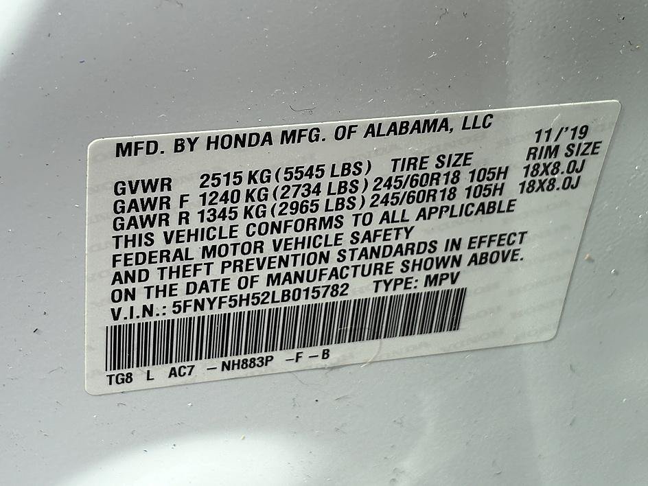 Used 2020 White Honda EX-L image 24
