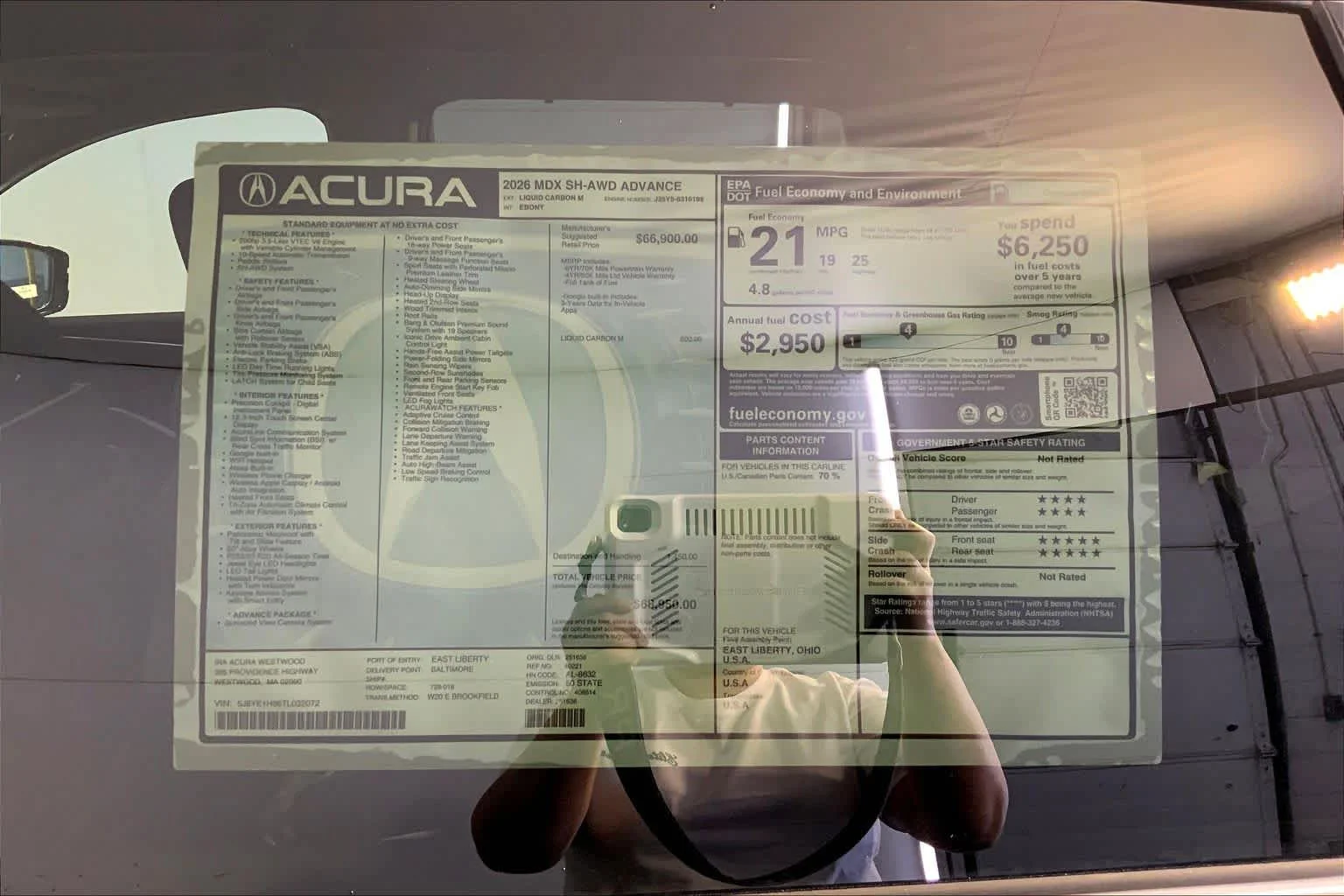 New 2026 Liquid Carbon Metallic Acura With Advance Package image 19