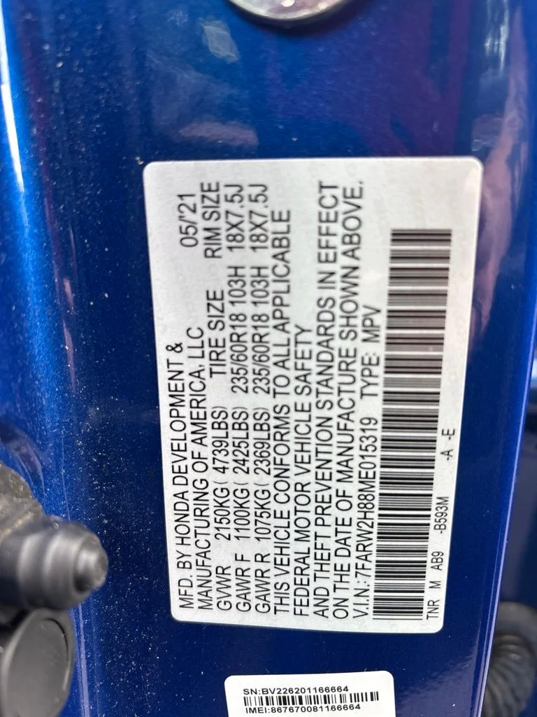 Used 2021 Blue Honda EX-L image 11