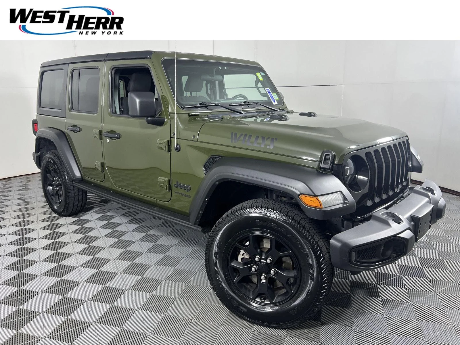 Used 2022 Sarge Green Clearcoat Jeep Unlimited Willys image 1