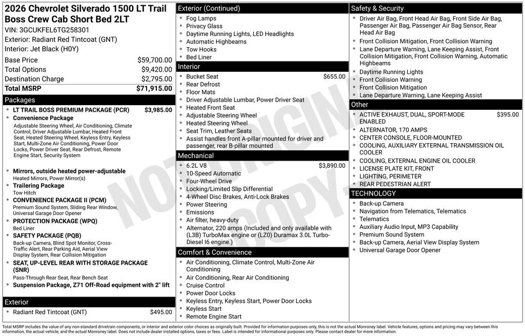 Used 2026 Radiant Red Chevrolet LT Trail Boss image 12