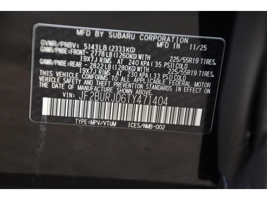 Used 2026 Crystal Black Silica Subaru Touring XT image 26