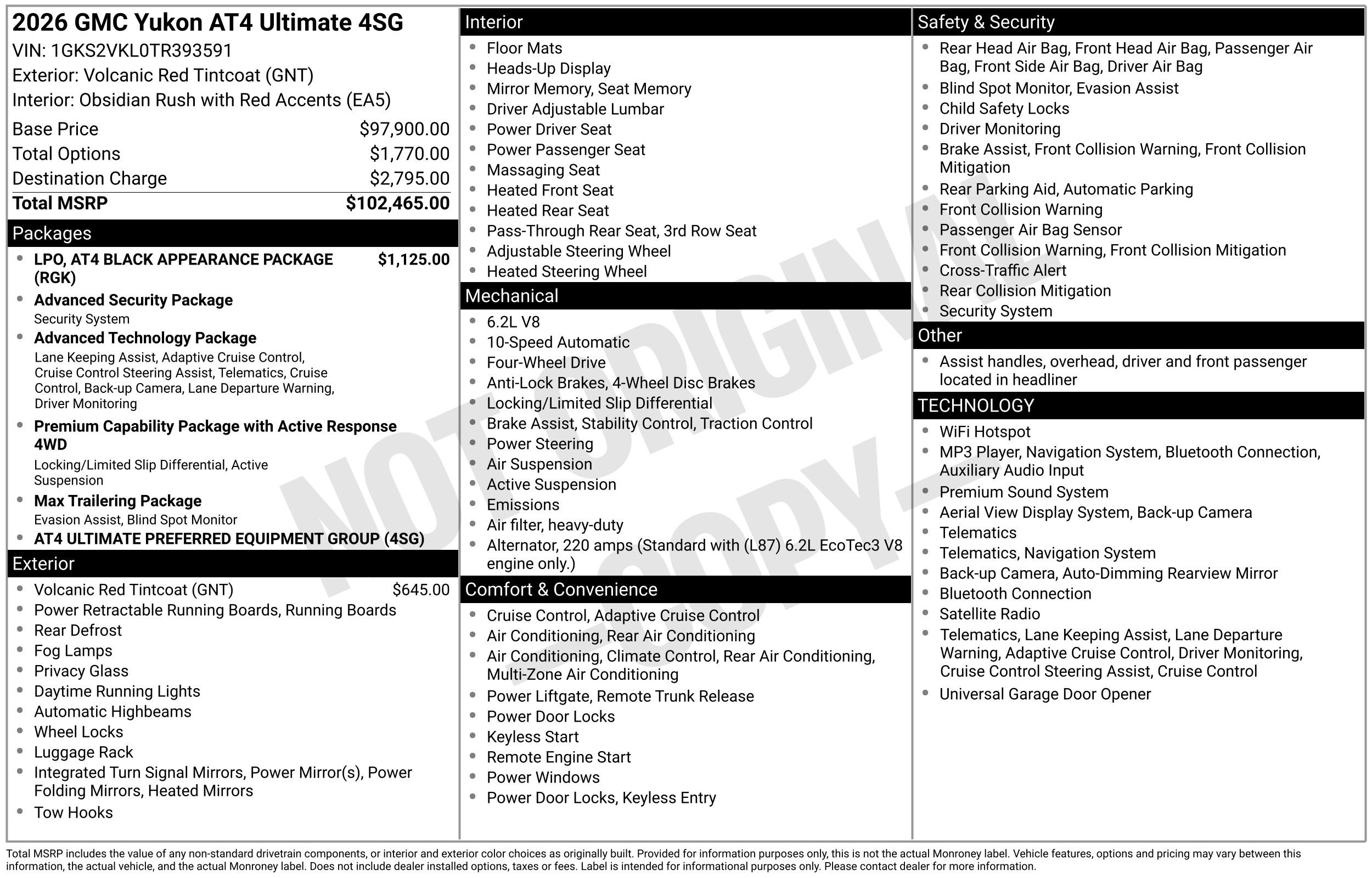 New 2026 Volcanic Red Tintcoat GMC AT4 Ultimate image 53
