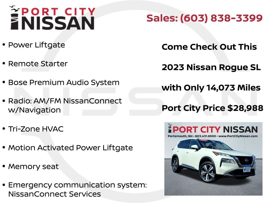 Used 2023 Pearl White Nissan SL premium w/heated leather seats & pano roof image 21