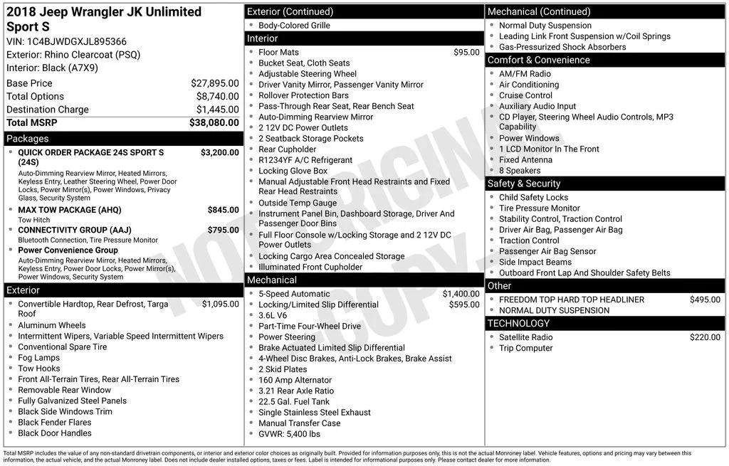 Used 2018 Gray Jeep Unlimited Sport image 6