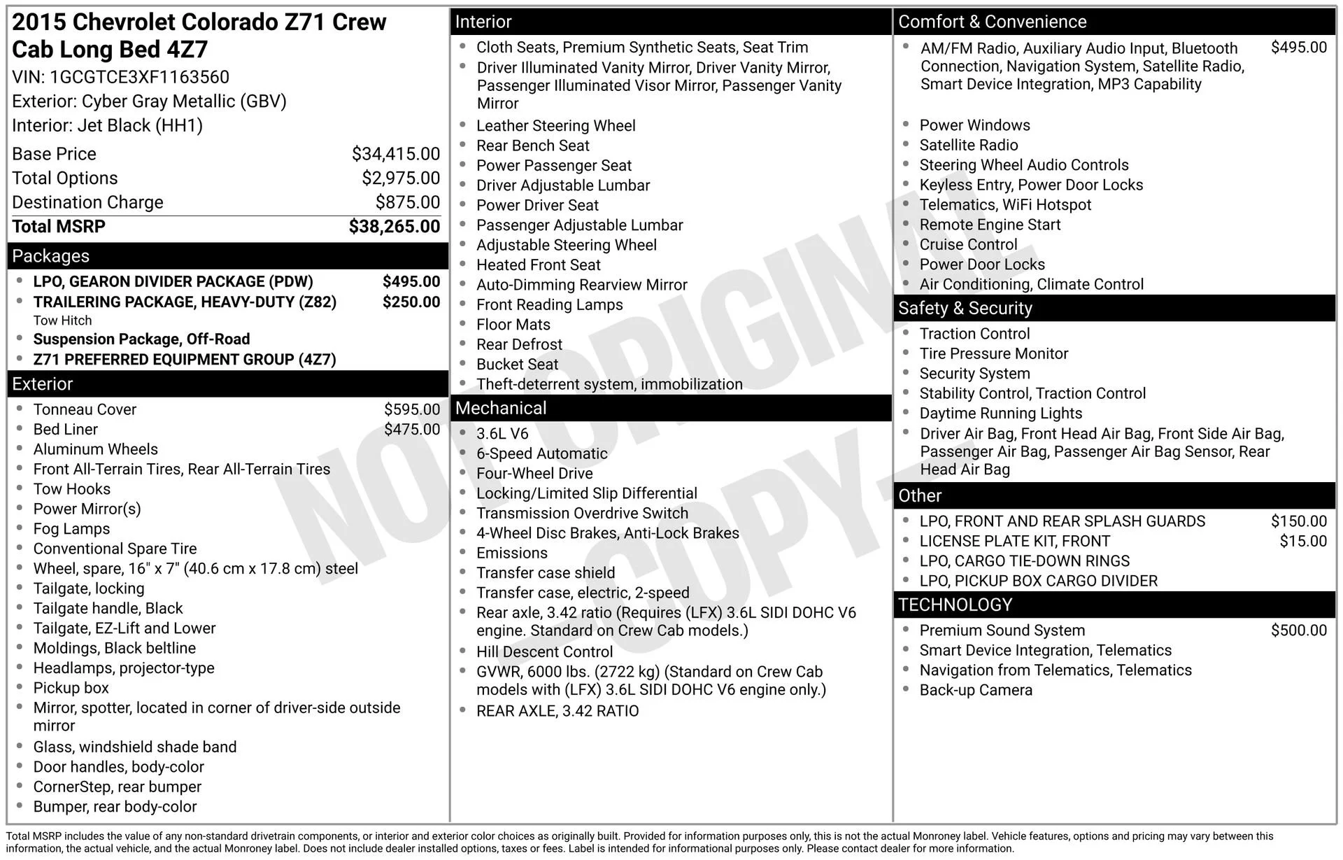Used 2015 CYBER GRAY METALLIC Chevrolet 4WD Z71 image 3