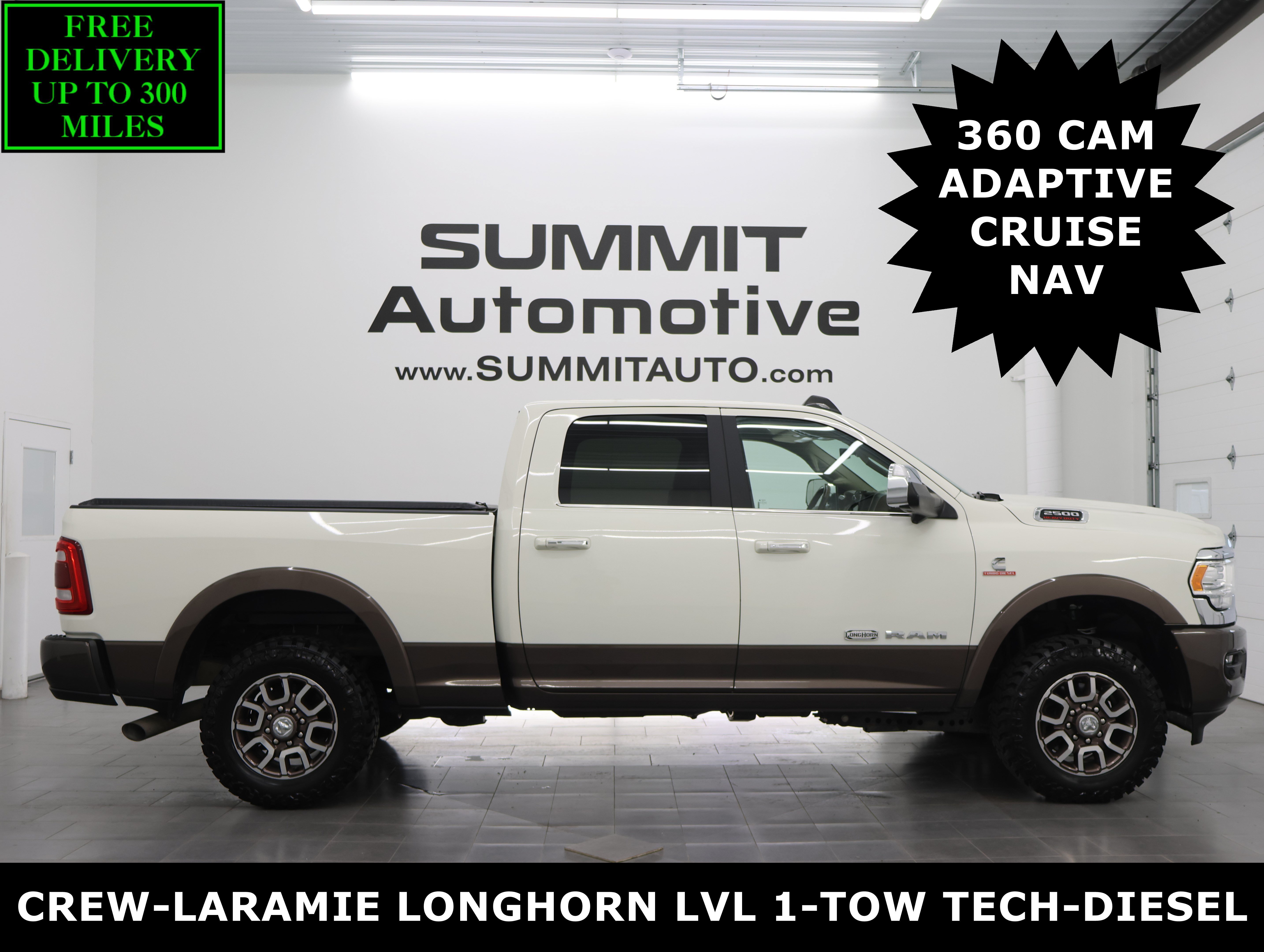 Used 2019 Pearl White Ram 4x4 Crew Cab Longhorn: CREW-SHORT-LARAMIE LONGHORN-6.7L DIESEL-TOW TECH-ADAPTIVE CRUISE image 1