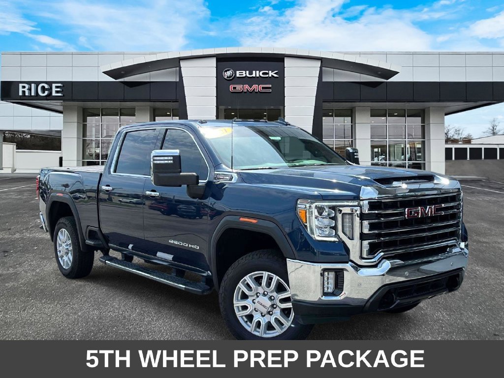 Certified Used 2021 PACIFIC BLUE METALLIC GMC SLT image 1