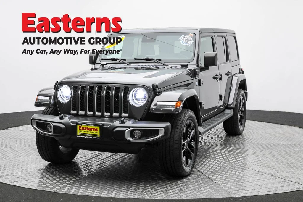 Used 2021 Gray Jeep Unlimited Sahara 4xe image 1