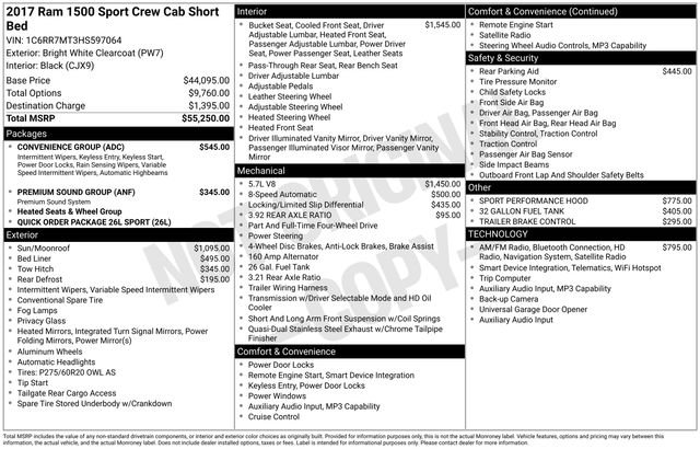 2017 RAM 1500 Sport 4x4 Crew Cab 5'7's photo