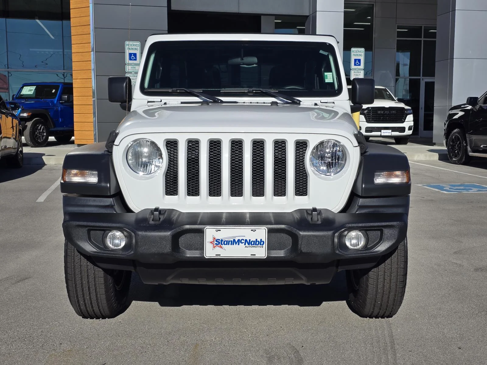 Used 2021 Bright White Clearcoat Jeep Unlimited Sport S image 2