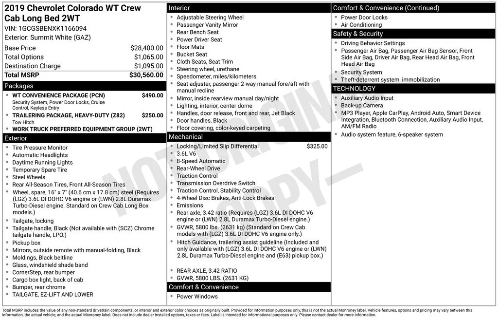 Used 2019 Summit White Chevrolet Work Truck image 2