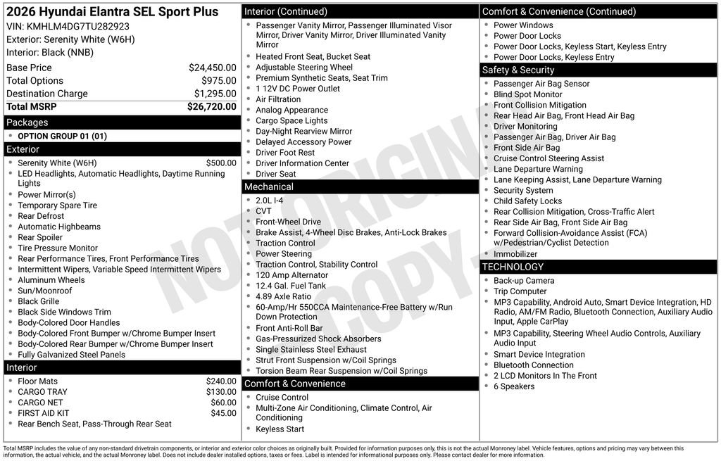 New 2026 White Hyundai SEL Sport Plus image 17