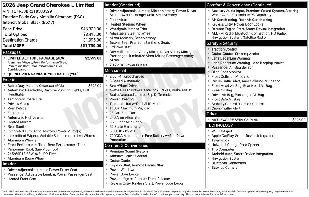 New 2026 Baltic Gray Metallic Clear-Coat Exterior Paint Jeep Limited image 9